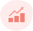 A simple 2D illustration of a chart increasing on the x-axis.